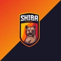 Shiba dog mascot logo.