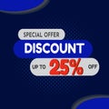 Discount 25% Banner Modern Design Background Vector Royalty Free Stock Photo