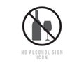 No Alcohol Sign Vector. Strike Through Red Circle. icon for symbol warning. Prohibiting Alcohol Beverages. Beer Beverage Stop Sign Royalty Free Stock Photo