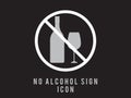 No Alcohol Sign Vector. Strike Through Red Circle. icon for symbol warning. Prohibiting Alcohol Beverages. Beer Beverage Stop Sign