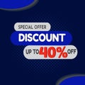 Banner Modern Design Discount 40% Background Vector Royalty Free Stock Photo