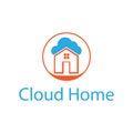 Abstract vector cloud home logo. Real estate icon