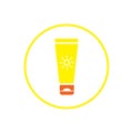 Sun block cream icon vector