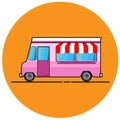 A vector illustration of food truck icon designs