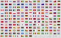 Collection official national flags of the world. Vector illustration Royalty Free Stock Photo