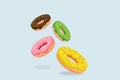 Flying donuts vector graphic