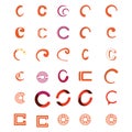 Letter C logo set. Abstract vector letter c icon set. Stock illustration Royalty Free Stock Photo