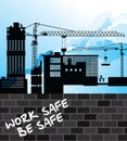 Silhouetted construction site development Royalty Free Stock Photo