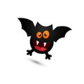 Silly and cute halloween bat flying around. Vector illustration Royalty Free Stock Photo