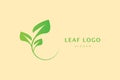 Green Leaf Minimalis Logo Design Vector