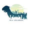 Eid Al Adha with goat illustration