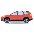 Red Car vector illustration front view.