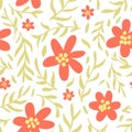 Abstract Flowers And Petal Leaves Pattern, Seamless Pattern, Vector Illustration. Royalty Free Stock Photo