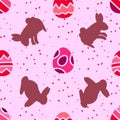 Abstract Happy Easter Day Pattern, Seamless Pattern, Pascha Holiday Theme, Vector Illustration.