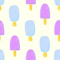 Pop Ice Cream Pattern, Sweet Popsicles Ice Cream Illustration, Seamless Pattern, Vector Illustration EPS 10. Royalty Free Stock Photo