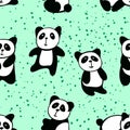 Panda Animal Pattern, Vector Illustration EPS 10. Royalty Free Stock Photo