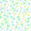 Seamless Spring Flowers Pattern, Pretty Groupings, Vector Illustration EPS 10.