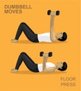 Floor Press Dumbbell Moves Manga Gym Set Illustration