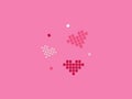 Pixel heart isolated on pink background. Vector illustration. Pixel art style 8-bit. Heart object to use in computer game, website Royalty Free Stock Photo