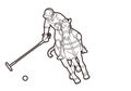Polo Horse player action sport cartoon graphic vector.