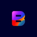 B Letter Abstract Logo and Icon Design VectorModern Gradient