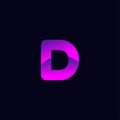 D letter Initial Unique and Creative Logo and Icon Design Vector Purple Color shade