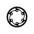 PrintSimple Flat Monochrome bicycle sprocket icon. Chainrings, Bike gear icon. Royalty Free Stock Photo