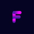 F Letter Modern Purple Color Logo and Icon