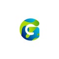 G Letter Abstract Logo and Icon Design Vector Blue and Green Combination for web