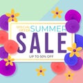 Summer sale banner. voucher discount.Vector illustration template.
