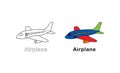 Simple airplane coloring books, Learn colors