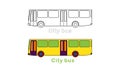 Simple 2d city bus coloring books