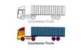 Simple vector sketchy container truck coloring book for kids