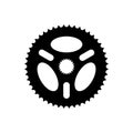 Simple Flat Monochrome bicycle sprocket icon. Chainrings, Bike gear icon. Royalty Free Stock Photo