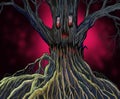 Illustration of the haunted or ghost tree