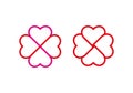 Four Hearts Together Logo Vector Illustration. Love logo