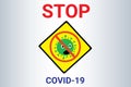 Stop covid-19 board Royalty Free Stock Photo