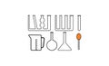 Monoline Chemistry beakers with Erlenmeyer flask