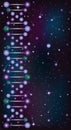 Deoxyribonucleic acid DNA Earth, night sky banner