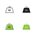 Simple weight kilogram icon on white background