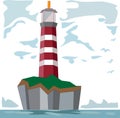 Lighthouse by the sea Illustration