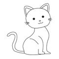 Cute Cartoon Cat Outline Vector for coloring book Royalty Free Stock Photo