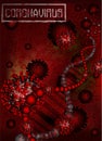 Coronavirus Covid-19 and Deoxyribonucleic acid DNA. abstract card