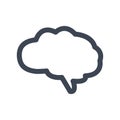 Human brain icon, outline style grey color Royalty Free Stock Photo