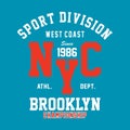 Brooklyn champs print design for t-shirt and other uses - Vector