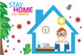 Stay home atay safe, work from home Royalty Free Stock Photo