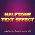 Futuristic Halftone Text Effect. Editable Text