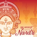 Vector Illustration Of Happy Navratri, Durga Pooja, Maa Durga, Indian/Hindu Celebration Royalty Free Stock Photo