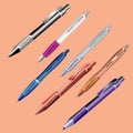 Pen vector icon concept set Royalty Free Stock Photo