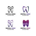 Set of dental logo design template Royalty Free Stock Photo